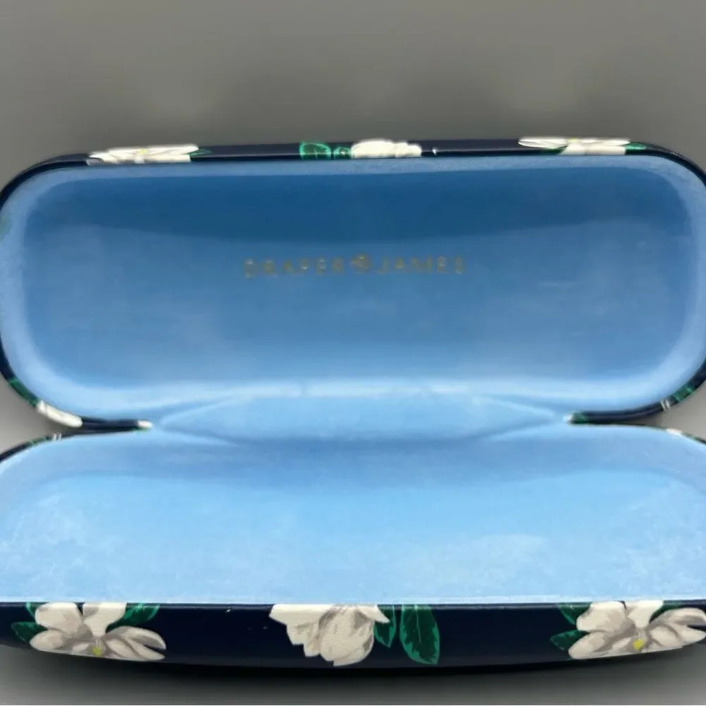 Draper James Blue White Floral Print Hard Shell Eyeglass Sunglass Case - Picture 3 of 5